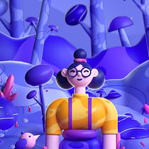 My project in Cinema 4D: Bring Playful 3D Illustrations to Life course Ein Projekt aus dem Bereich Traditionelle Illustration, 3D, Digitale Illustration und 3-D-Modellierung von iqbalfarhan16 - 07.12.2021