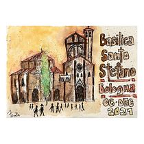 Basilica Santo Stefano. Traditional illustration, Sketching, Creativit, Drawing, Watercolor Painting, and Sketchbook project by Michael Fride - 12.07.2021
