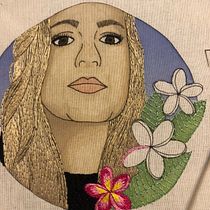 Meu projeto do curso: Criação de retratos bordados com aquarela. Painting, Watercolor Painting, and Embroider project by Leila Cardozo - 12.08.2021