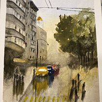 My Final Project in Urban Watercolor Course. Un projet de Aquarelle de sallymeredith09 - 08.12.2021