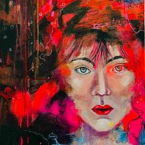 My project in Experimental Portraiture: Fusing Oil, Acrylic, and Spray Paint course. Fine Arts, Painting, Acr, lic Painting, and Oil Painting project by Pooja Taneja - 12.07.2021