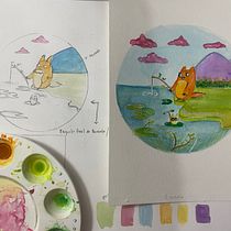 Mi Proyecto del curso: Técnicas de ilustración con acuarela y gouache. Traditional illustration, Fine Arts, Painting, Watercolor Painting, Children's Illustration, and Gouache Painting project by Edith Mariana Barajas Michel - 12.09.2021