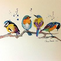 My project in Artistic Watercolor Techniques for Illustrating Birds course. Traditional illustration, Watercolor Painting, Realistic Drawing, and Naturalistic Illustration project by Carmen Davalos - 12.02.2021