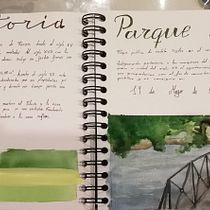 Mi Proyecto del curso: Cuaderno de viaje en acuarela (Parque Ferrera). Traditional illustration, Watercolor Painting, Architectural Illustration, and Sketchbook project by Vanesa Iglesias López - 11.29.2021