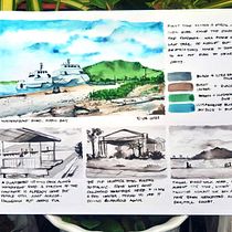 My project in Watercolor Travel Journal course. Traditional illustration, Watercolor Painting, Architectural Illustration, and Sketchbook project by Boris Roson - 12.05.2021