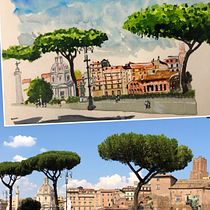 My project in Watercolor Travel Journal course. Traditional illustration, Watercolor Painting, Architectural Illustration, and Sketchbook project by Lydia Kong - 12.06.2021
