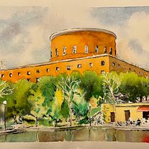 My project in Architectural Sketching with Watercolor and Ink course. Sketching, Drawing, Watercolor Painting, Architectural Illustration, Sketchbook & Ink Illustration project by jdonpeterson - 12.09.2021