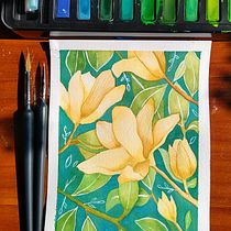 Mi Proyecto del curso: Técnicas de acuarela en negativo para ilustración botánica Ein Projekt aus dem Bereich Traditionelle Illustration, Aquarellmalerei und Botanische Illustration von Rosy Cinta - 09.12.2021