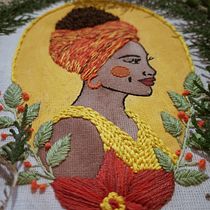 Meu projeto do curso: Criação de retratos bordados com aquarela. Painting, Watercolor Painting, and Embroider project by Elis Espindola - 12.10.2021