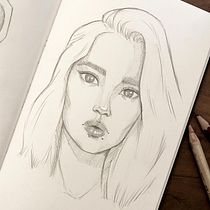 My project in Portrait Sketchbooking: Explore the Human Face course. Een project van  Schetsen,  Tekening,  Portrettekening,  Artistieke tekening y Sketchbook van angelika_alberer - 10.12.2021