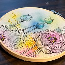 My project in Embroidery and Watercolor Basic Techniques course. Painting, Watercolor Painting, and Embroider project by xlilyer - 12.11.2021