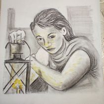 My project in Artistic Charcoal Portraiture: Creating Atmosphere course. Ilustração tradicional, Artes plásticas, Desenho, Desenho de retrato, Desenho realista, e Desenho artístico projeto de Pamela Griffiths - 09.12.2021