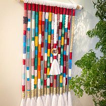 Meu projeto do curso: Macramê: técnica Fiber Emballage. Un proyecto de Artesanía, Decoración de interiores, Tejido, Macramé y Teñido Textil de Fernanda Pedrosa - 02.04.2021