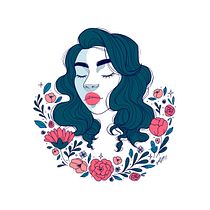 Meu projeto do curso: Retrato ilustrado com elementos botânicos. Un progetto di Illustrazione tradizionale, Illustrazione digitale, Illustrazione botanica e Disegno digitale di Daniela Demori - 13.12.2021