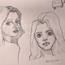 My project in Portrait Sketchbooking: Explore the Human Face course. Een project van  Schetsen,  Tekening,  Portrettekening,  Artistieke tekening y Sketchbook van Jill Zhang - 14.12.2021