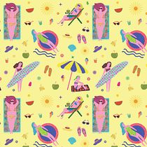 Férias de verão - estampa vetorial Ein Projekt aus dem Bereich Design, Traditionelle Illustration, Musterdesign und Prägung von Manoela Dobes T.Dowsley - 14.12.2021