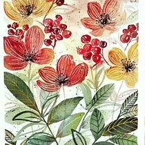 Mon projet du cours : Aquarelle florale créative : renouez avec la nature. Ilustração tradicional, Pintura, Pintura em aquarela e Ilustração botânica projeto de nadine.nisin - 15.12.2021
