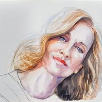 My project in Artistic Portrait with Watercolors course. Fine Arts, Painting, Watercolor Painting, and Portrait Drawing project by Zora Poznic Polh - 12.14.2021