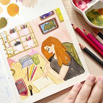 Mon projet du cours : Carnet de croquis pour explorer votre style de dessin. Traditional illustration, Sketching, Creativit, Drawing, Sketchbook, and Gouache Painting project by Barbara - 12.15.2021