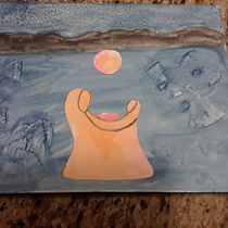 Adapted Nativity scene with some paint, collage, salt, credit card and cellophane effects . Traditional illustration, Sketching, Creativit, Drawing, Watercolor Painting, and Sketchbook project by mueller - 12.16.2021