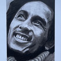 My Bob Marley in Charcoal. Ilustração tradicional, Artes plásticas, Desenho, Desenho de retrato, Desenho realista, e Desenho artístico projeto de Jean-Paul de Poorter - 16.12.2021