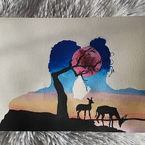 Mein Kursprojekt: Naturinspirierte Aquarellmalerei mit Double Exposure. Een project van Traditionele illustratie, Aquarelschilderen, Realistische tekening y Naturalistische illustratie van dragana8796 - 16.12.2021
