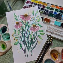 My project in Floral Arrangement Illustration in Watercolor course. Un progetto di Illustrazione tradizionale, Belle arti, Pittura, Pittura ad acquerello, Illustrazione botanica e Illustrazione naturalistica di Ivana Stevanoski - 17.12.2021