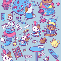 My project in Kawaii-Style Story Illustration course. Traditional illustration, Character Design, and Digital Illustration project by Julia Belyaeva - 12.16.2021