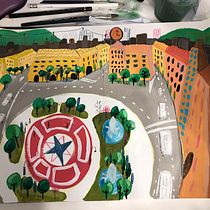 Mój projekt z kursu: Szkicownik z obrazami w technice gwaszu. Ilustração tradicional, Esboçado, Desenho, Ilustração arquitetônica, Sketchbook, e Pintura guache projeto de Wioletta Guzy - 19.12.2021