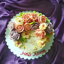 My project in Decorative Buttercream Flowers for Cake Design course. Design, and DIY project by wajeeha Mohammed Ameer - 12.19.2021