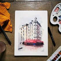 Mon projet du cours : Dessin architectural à l’aquarelle et à l’encre. Sketching, Drawing, Watercolor Painting, Architectural Illustration, Sketchbook & Ink Illustration project by atelierdulys - 12.20.2021