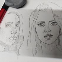 My project in Portrait Sketchbooking: Explore the Human Face course. Een project van  Schetsen,  Tekening,  Portrettekening,  Artistieke tekening y Sketchbook van Vaseem Naik - 17.12.2021