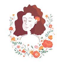 Meu projeto do curso: Retrato ilustrado com elementos botânicos. Un progetto di Illustrazione tradizionale, Illustrazione digitale, Illustrazione botanica e Disegno digitale di Camila Serrador - 19.12.2021