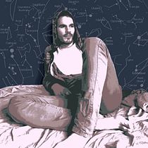 Joe dreaming of the sky at night. Traditional illustration, and Digital Illustration project by Valérie Maho - 12.21.2021