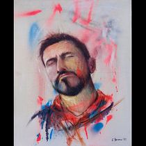 Mi Proyecto del curso: Retrato experimental: fusiona óleo, acrílico y pintura en spray . Fine Arts, Painting, Acr, lic Painting, and Oil Painting project by Esteban Briones - 12.20.2021