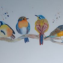 Mon projet du cours : Techniques artistiques d'aquarelle pour illustrer les oiseaux. Traditional illustration, Watercolor Painting, Realistic Drawing, and Naturalistic Illustration project by isabelle_chretien_happe - 12.20.2021