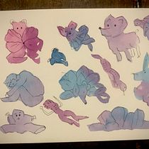 My project in Illustration Techniques with Watercolor and Gouache course. Traditional illustration, Fine Arts, Painting, Watercolor Painting, Children's Illustration, and Gouache Painting project by Ursula Castaldo - 12.23.2021