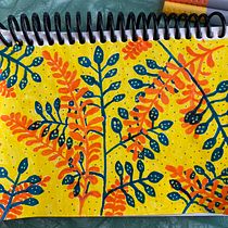 My project in Botanical Patterns in a Sketchbook: Conquer the Blank Page course. Ilustração tradicional, Pattern Design, Ilustração botânica, e Sketchbook projeto de Yolanda Cunningham - 23.12.2021