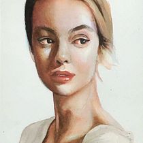 My project in Artistic Portrait with Watercolors course. Fine Arts, Painting, Watercolor Painting, Portrait Drawing, Arts, and Crafts project by Pallavi K - 12.23.2021