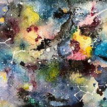 Galassia . Traditional illustration, Fine Arts, Painting, and Watercolor Painting project by VIVIANA DI NUNNO - 12.24.2021
