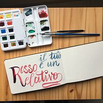 Una cancion en aquarela. Calligraph, and Watercolor Painting project by Monica Rivas - 12.25.2021