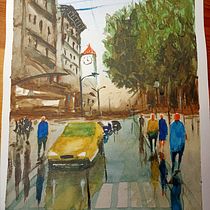 Mi Proyecto del curso: Paisajes urbanos en acuarela. Un projet de Beaux Arts, Aquarelle et Illustration architecturale de César Cambeiro - 26.12.2021