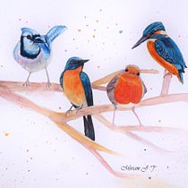Mi Proyecto del curso: Acuarela artística para ilustración de aves. Traditional illustration, Watercolor Painting, Realistic Drawing, and Naturalistic Illustration project by Miriam JT - 12.26.2021