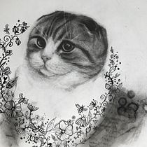 Aiko's portrait in charcoal. Ilustração tradicional, Artes plásticas, Desenho, Desenho de retrato, Desenho realista, Desenho artístico e Ilustração com tinta projeto de kadijewka - 27.12.2021
