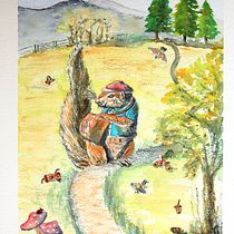 My project in Animal Characters in Watercolor for Children’s Books course. Traditional illustration, Fine Arts, Painting, Drawing, Watercolor Painting, Children's Illustration, and Narrative project by Kina Joubert - 12.27.2021