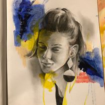 Mi Proyecto del curso: Retrato con técnicas mixtas: captura emociones y expresiones. Fine Arts, Pencil Drawing, Drawing, Portrait Drawing, Realistic Drawing, and Artistic Drawing project by Majka Tkáčiková - 12.27.2021