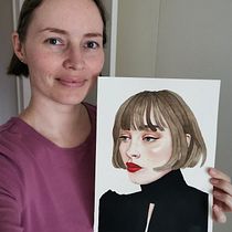 My project in Watercolor Portrait from a Photo course. Traditional illustration, Watercolor Painting, and Portrait Drawing project by Jessica Pyne - 12.27.2021