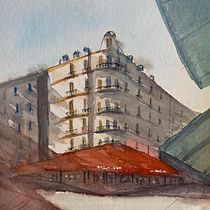 Edificio. No me convenía el primer plano y lo quité. Sketching, Drawing, Watercolor Painting, Architectural Illustration, Sketchbook & Ink Illustration project by Juan - 12.27.2021