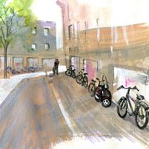 My project in Modern Urban Sketching Techniques with Mixed Media course Ein Projekt aus dem Bereich Malerei, Skizzenentwurf, Sketchbook und Zeichnung von Richter Jutta - 28.12.2021