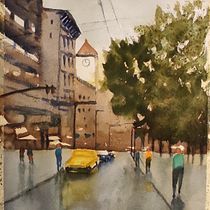 Mi Proyecto del curso: Paisajes urbanos en acuarela. Un progetto di Pittura ad acquerello, Illustrazione architettonica e Belle arti di Anna GIFRE - 28.12.2021